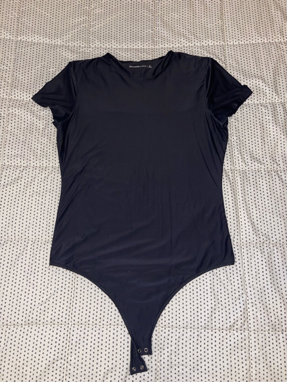 A&F Black Short Sleeve Snap-Button Bodysuit